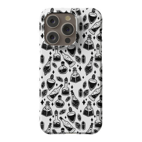 Black On White Potions Pattern Phone Case