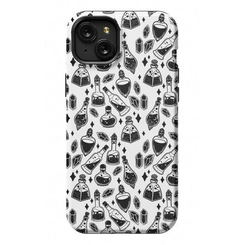 Black On White Potions Pattern Phone Case