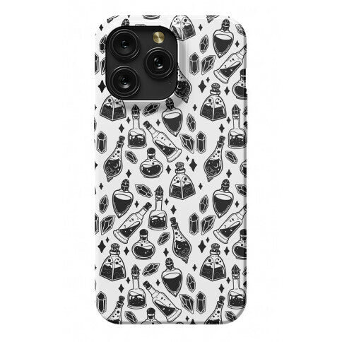 Black On White Potions Pattern Phone Case