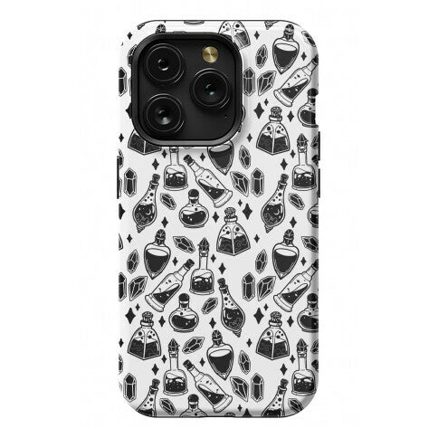 Black On White Potions Pattern Phone Case