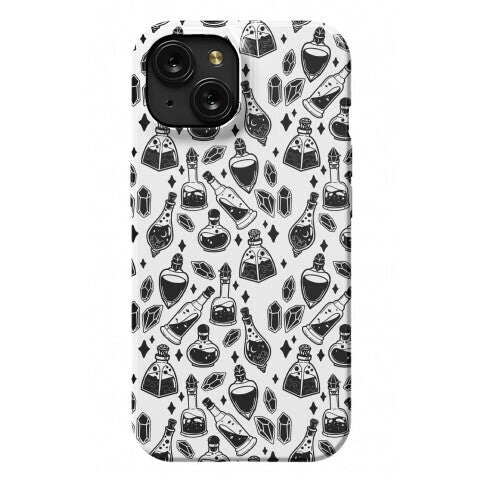 Black On White Potions Pattern Phone Case