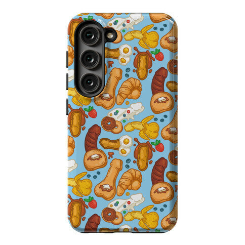 Phallic Breakfast Pattern Phone Case