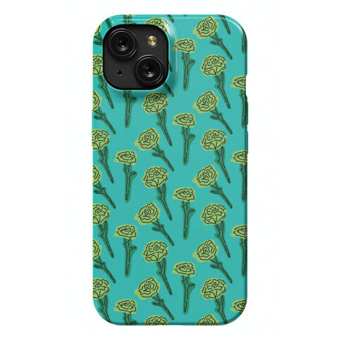 Green Carnation Pattern Phone Case