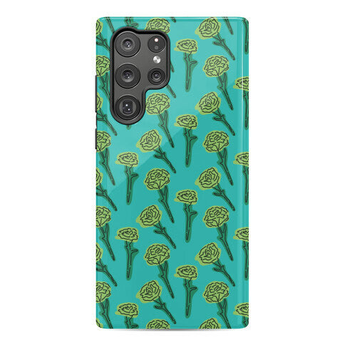 Green Carnation Pattern Phone Case