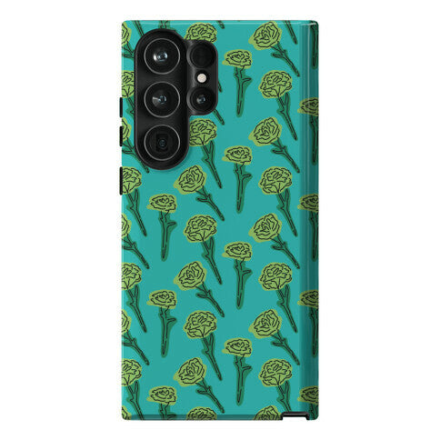 Green Carnation Pattern Phone Case