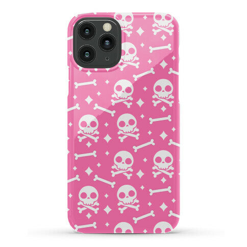 Cute Skull N' Bones Pattern (Pink) Phone Case