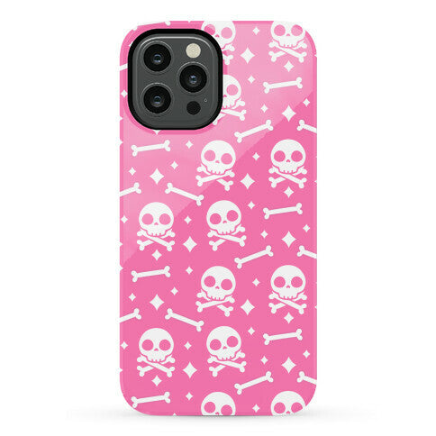 Cute Skull N' Bones Pattern (Pink) Phone Case