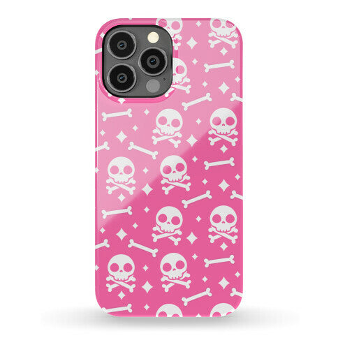 Cute Skull N' Bones Pattern (Pink) Phone Case