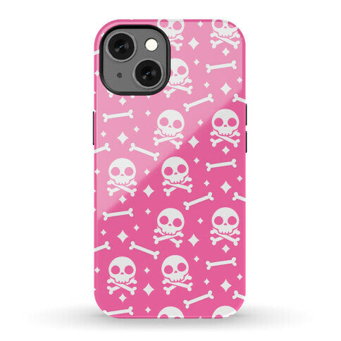 Cute Skull N' Bones Pattern (Pink) Phone Case