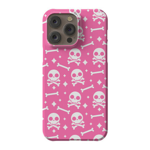 Cute Skull N' Bones Pattern (Pink) Phone Case