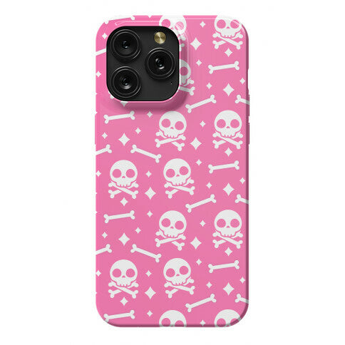 Cute Skull N' Bones Pattern (Pink) Phone Case