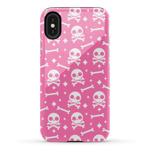 Cute Skull N' Bones Pattern (Pink) Phone Case