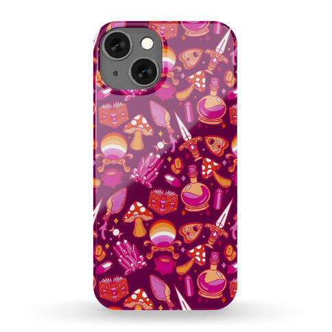 Lesbian Pride Witch Pattern Phone Case