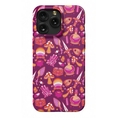 Lesbian Pride Witch Pattern Phone Case