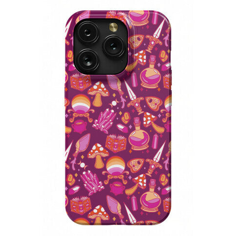 Lesbian Pride Witch Pattern Phone Case