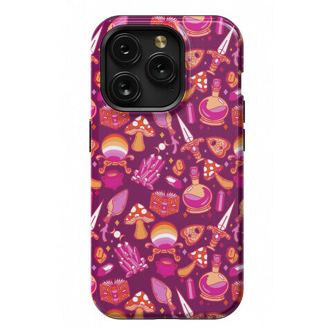 Lesbian Pride Witch Pattern Phone Case