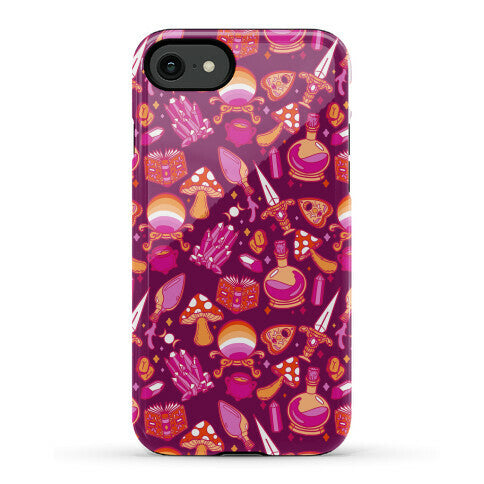 Lesbian Pride Witch Pattern Phone Case