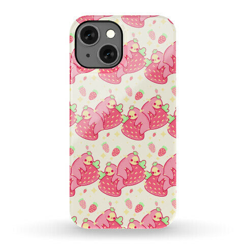 Strawberry Sloth Pattern Phone Case