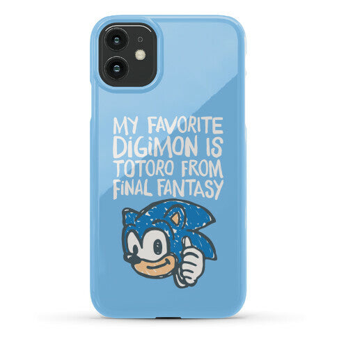 My Favorite Digimon Is Totoro From Final Fantasy Parody Phone Case