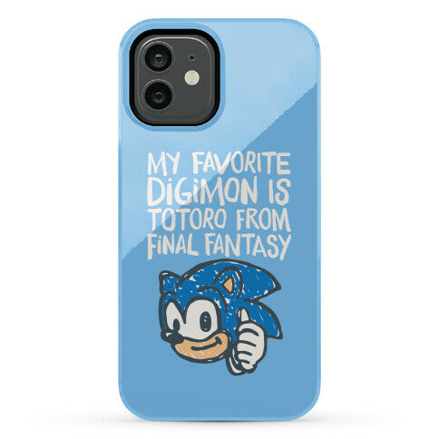 My Favorite Digimon Is Totoro From Final Fantasy Parody Phone Case