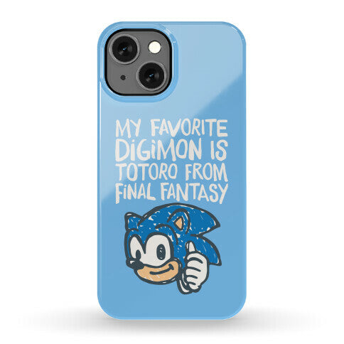 My Favorite Digimon Is Totoro From Final Fantasy Parody Phone Case