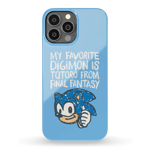 My Favorite Digimon Is Totoro From Final Fantasy Parody Phone Case