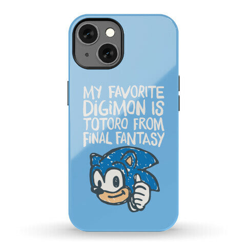 My Favorite Digimon Is Totoro From Final Fantasy Parody Phone Case