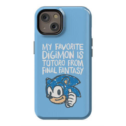 My Favorite Digimon Is Totoro From Final Fantasy Parody Phone Case
