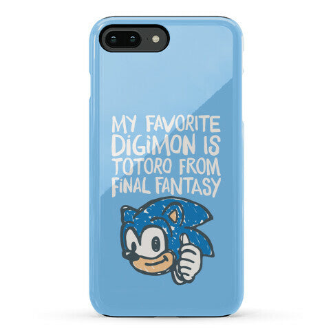 My Favorite Digimon Is Totoro From Final Fantasy Parody Phone Case