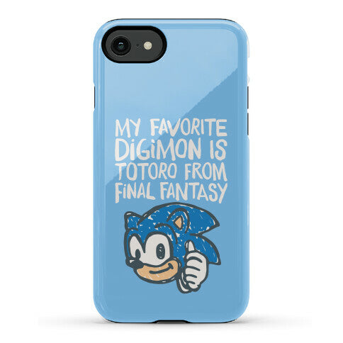 My Favorite Digimon Is Totoro From Final Fantasy Parody Phone Case
