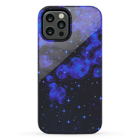 Pixelated Blue Nebula Phone Case