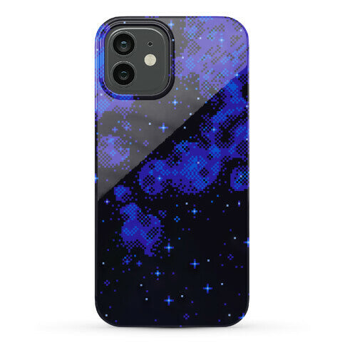 Pixelated Blue Nebula Phone Case