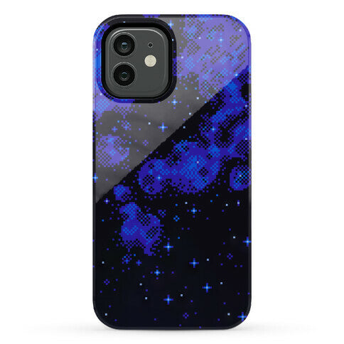 Pixelated Blue Nebula Phone Case