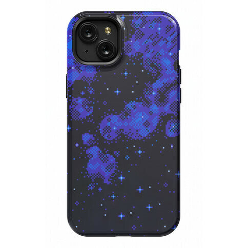 Pixelated Blue Nebula Phone Case