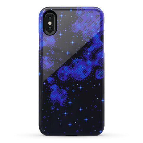 Pixelated Blue Nebula Phone Case