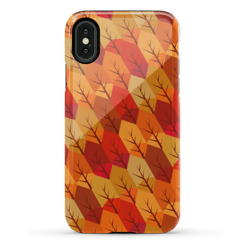 Geometric Fall Leaf Pattern Phone Case