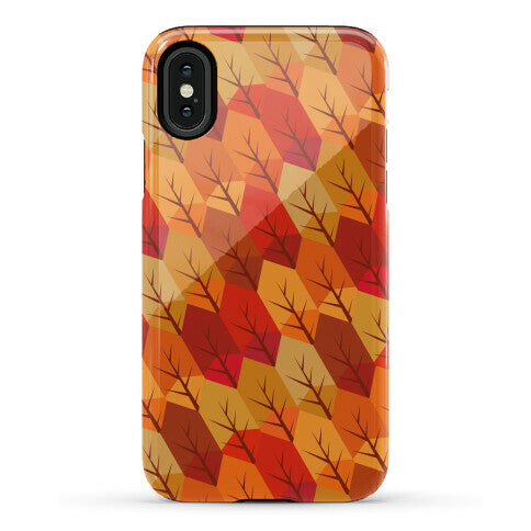 Geometric Fall Leaf Pattern Phone Case