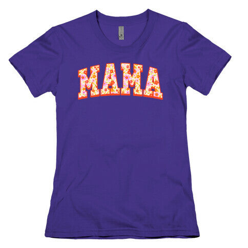 Floral Mama Text Women's Cotton Tee