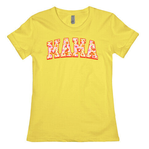 Floral Mama Text Women's Cotton Tee