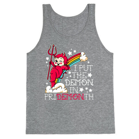 White Kewpie Devil I Put the DEMON In Pride Month Tank Top