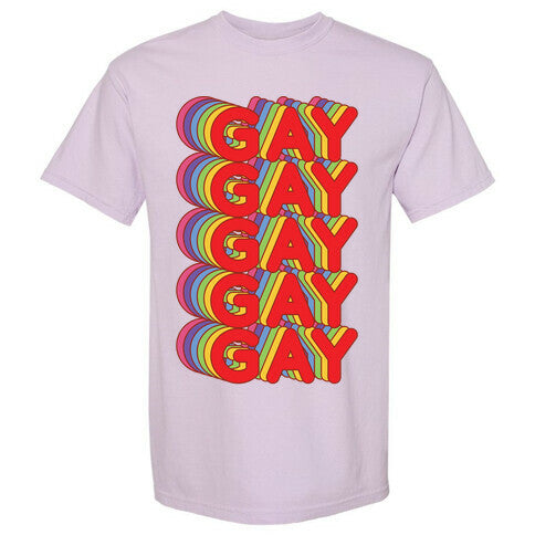 Gay Retro Rainbow Comfort Colors Heavyweight Tee