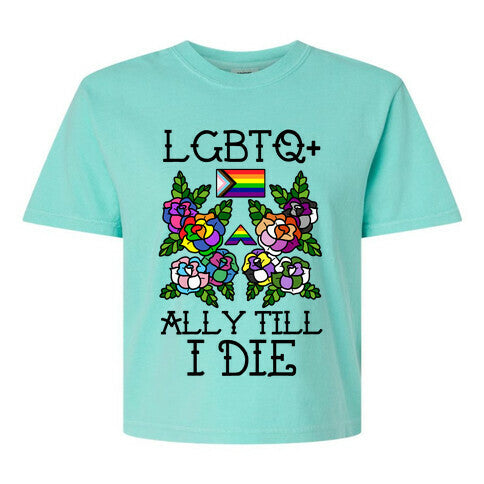 LGBTQ+ Ally Till I Die Women's Comfort Colors Heavyweight Boxy Tee