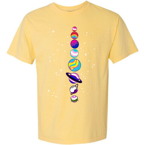 LGBTQ+ Planets Comfort Colors Heavyweight Tee