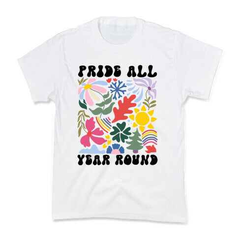 Pride All Year Round Abstract Florals Kids Tee