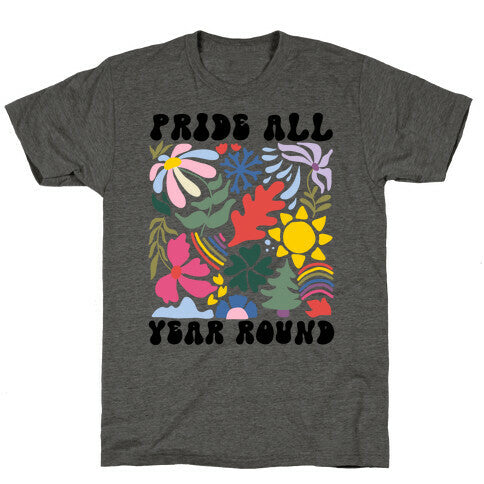 Pride All Year Round Abstract Florals Unisex Triblend Tee