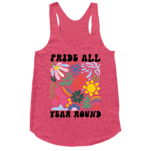 Pride All Year Round Abstract Florals Racerback Tank