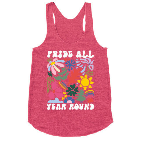 Pride All Year Round Abstract Florals Racerback Tank