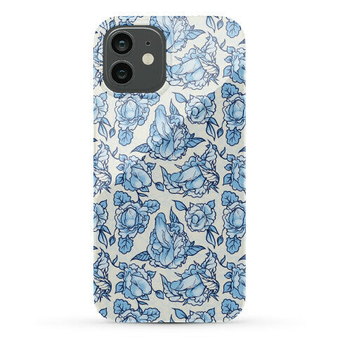 Floral Penis Pattern Blue Phone Case