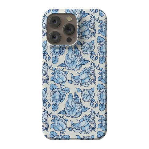 Floral Penis Pattern Blue Phone Case