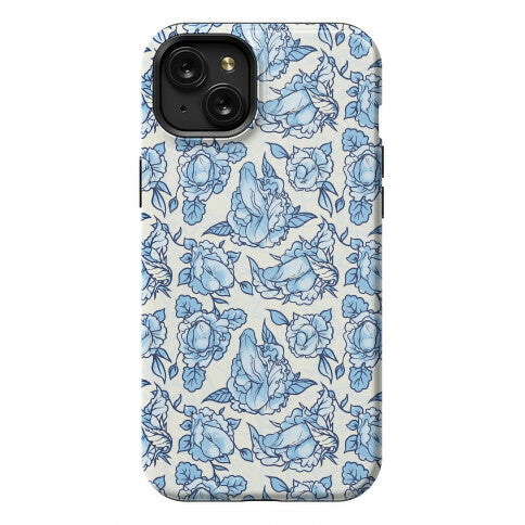 Floral Penis Pattern Blue Phone Case